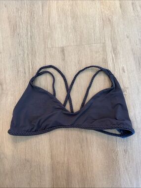 Frankie’s Bikinis Navy Braided Top Medium